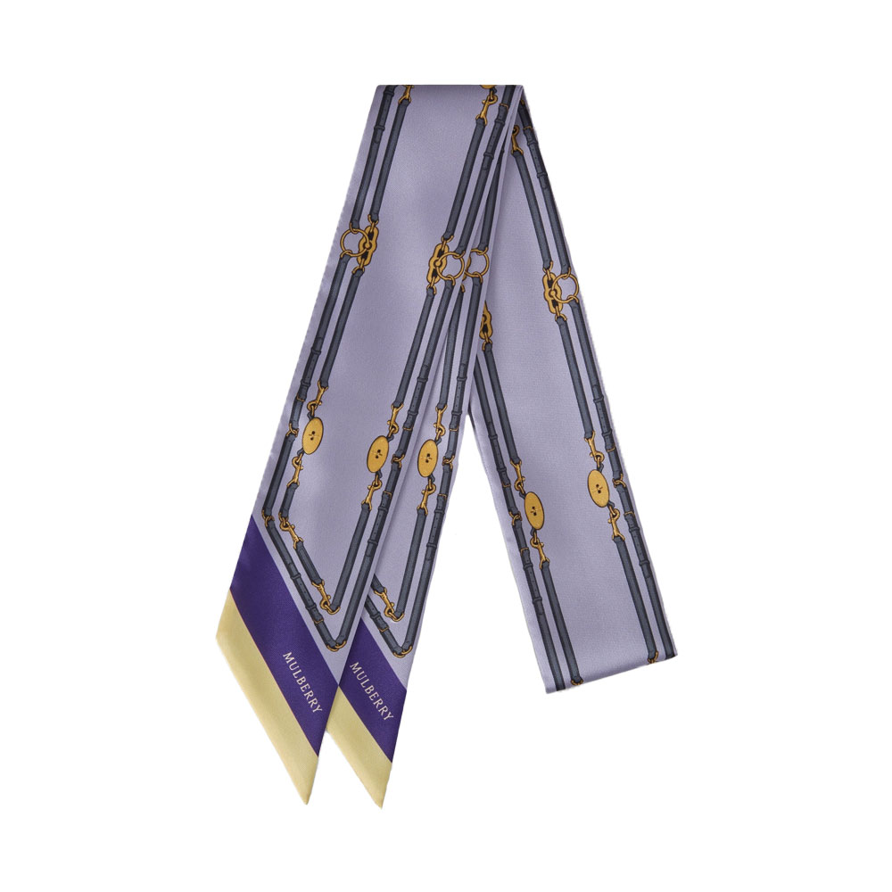 Mulberry - Skinny Scarf Belted Border, Lilac