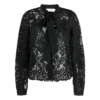 Self-Portrait - Black Lace Bow Shirt