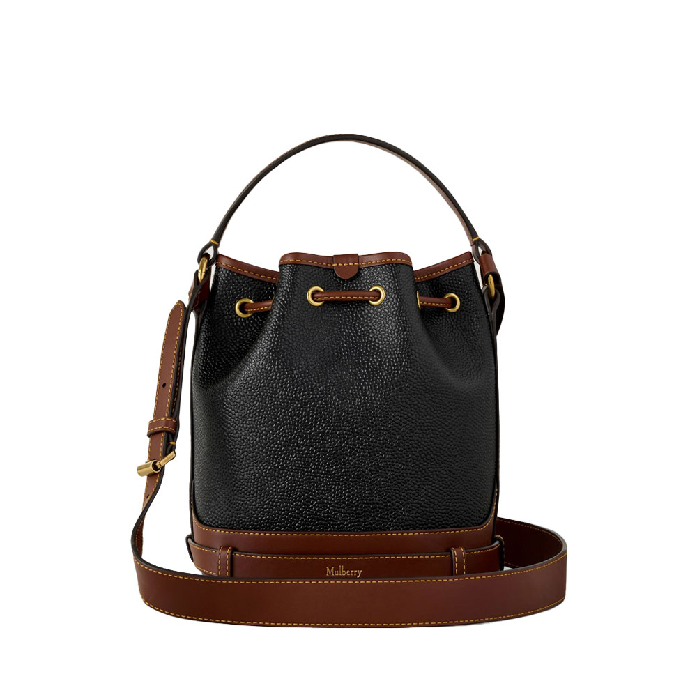 Mulberry - Small Scotchgrain Bucket, Black & Cognac - Billede 3