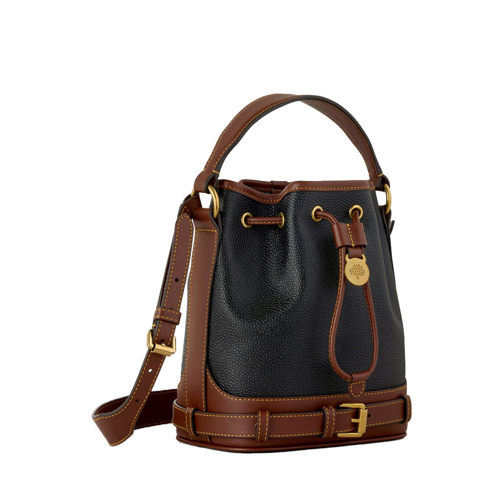 Mulberry - Small Scotchgrain Bucket, Black & Cognac - Billede 2