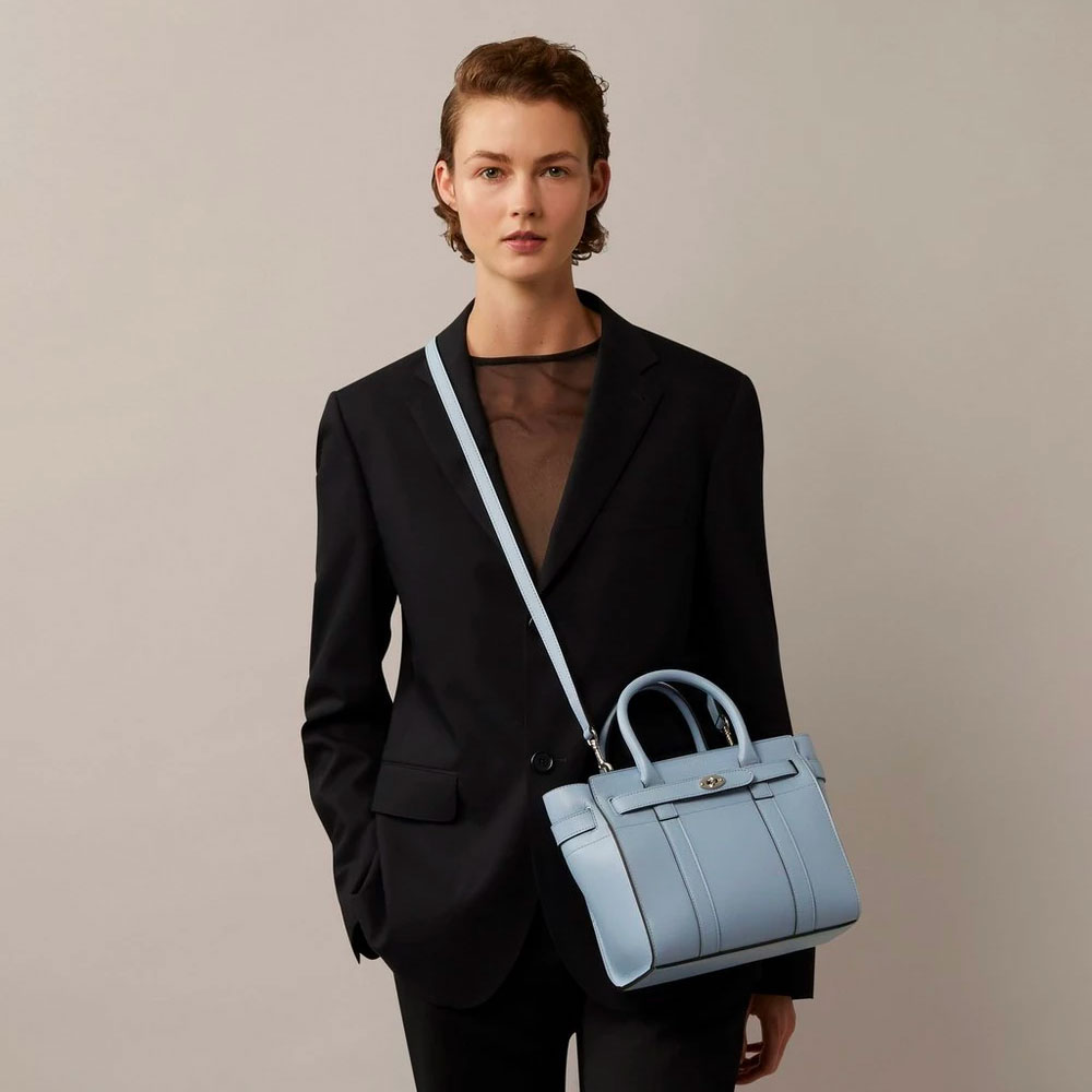 Mulberry - Mini Zipped Bayswater, Poplin Blue - PHIGO - FINE LUXURY