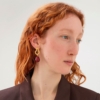Mulberry - Amberley Resin Earrings, Gold - Image 2