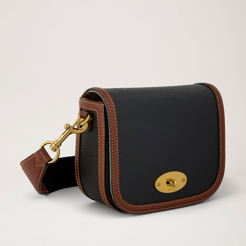 Mulberry - Small Darley Satchel, Black & Cognac - Billede 3
