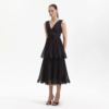 Self-Portrait - Chiffon Tiered Midi Dress - Image 3
