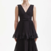 Self-Portrait - Chiffon Tiered Midi Dress - Image 5