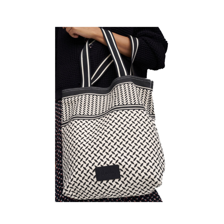 lala berlin small bag muriel kufiya off white black