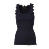 Rosemunde – Blondetop i Silke, Navy