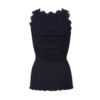 Rosemunde – Blondetop i Silke, Navy - Image 2