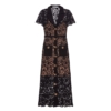 Self-Portrait - Black Magnolia Lace Midi Kjole